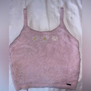 light pink fluffy daisy tank top